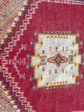 Moroccan Vintage Boujad Berber Tribal Rug 1960s