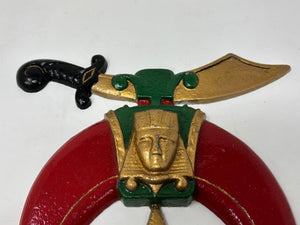 Large Crescent and Scimitar Masonic Shriners Cast Emblem Wall Plaque Freemasonry