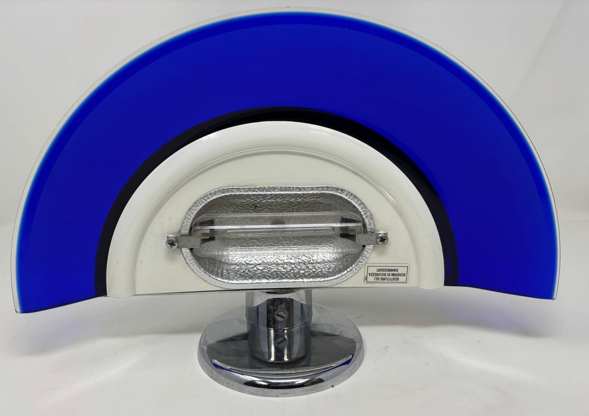 Postmodern Italian Cobalt Blue Murano Glass & Chrome Wall Sconce, 1980s 1 of 7
