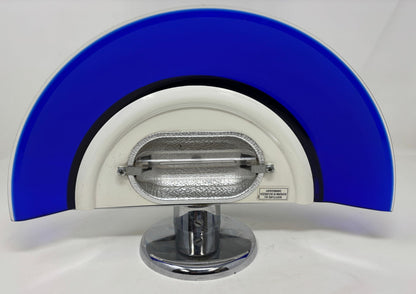 Postmodern Italian Cobalt Blue Murano Glass & Chrome Wall Sconce, 1980s 1 of 7