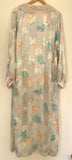 Vintage Moroccan Kaftan in Turquoise and Gold Floral Cheer Fabric