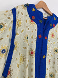 Vintage Moroccan Caftan in Royal Blue And Gold