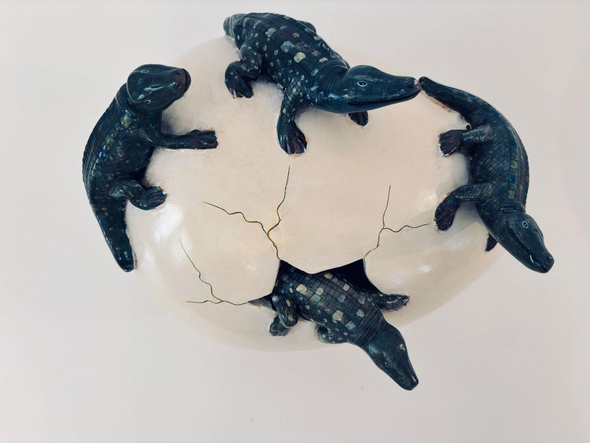 1980s Vintage Ceramic Hatching Alligators by Nacho Mejia, Mexican Art — additional view 10