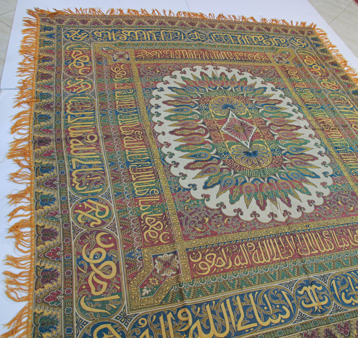 Antique Large Moorish Silk Textile Granada Spain Islamic Art