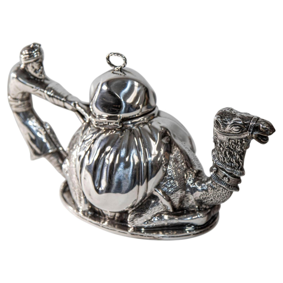 Camel Form "Karawan" Silver-Plated Teapot by Mariage Freres Paris France — detail view 16