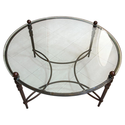 Michael Taylor Designs Montecito Round Glass Outdoor Coffee Table — United States