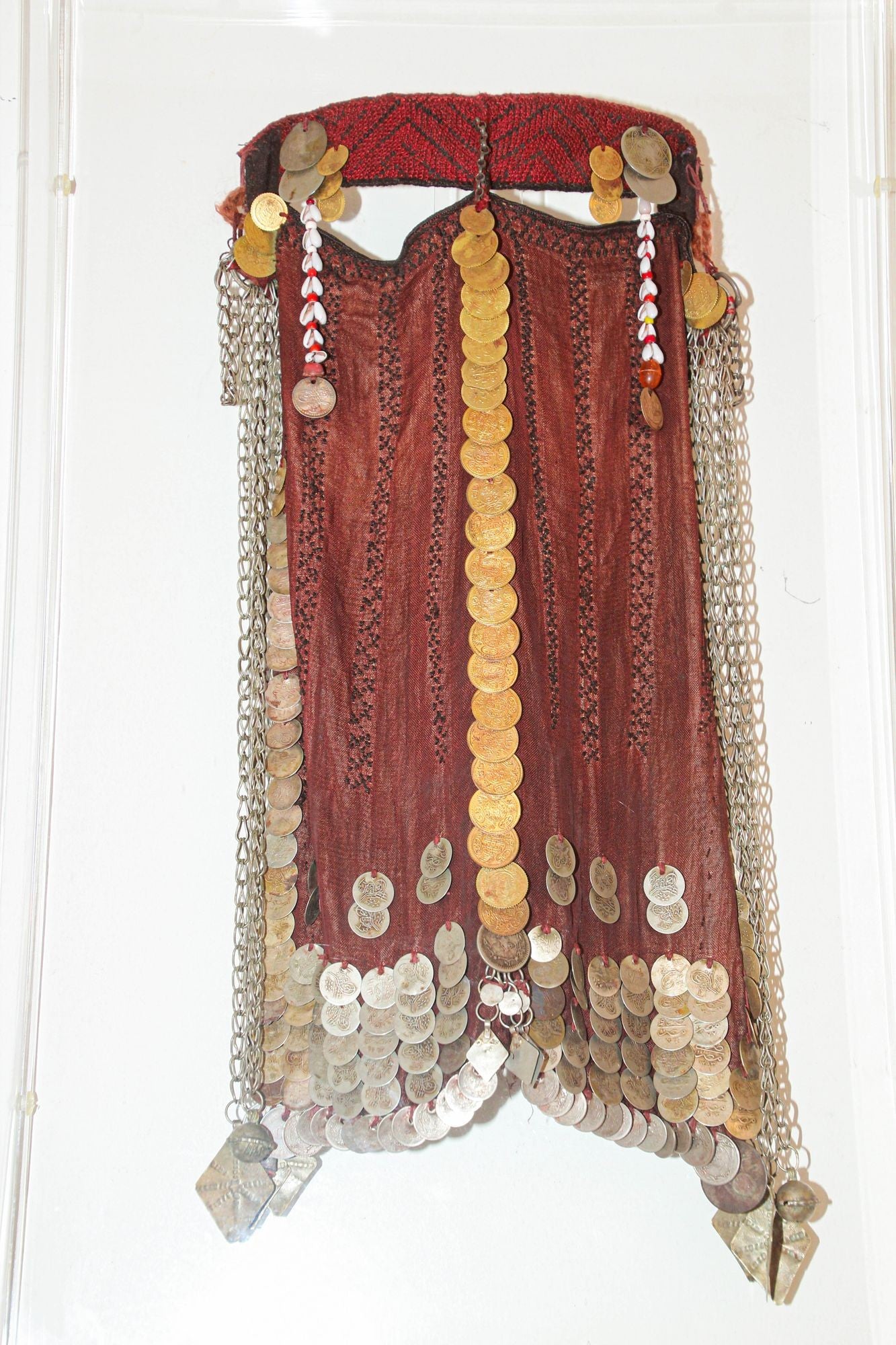 Islamic Face Veil, Egyptian Bedouin Desert Garment Nikab Framed Collectible