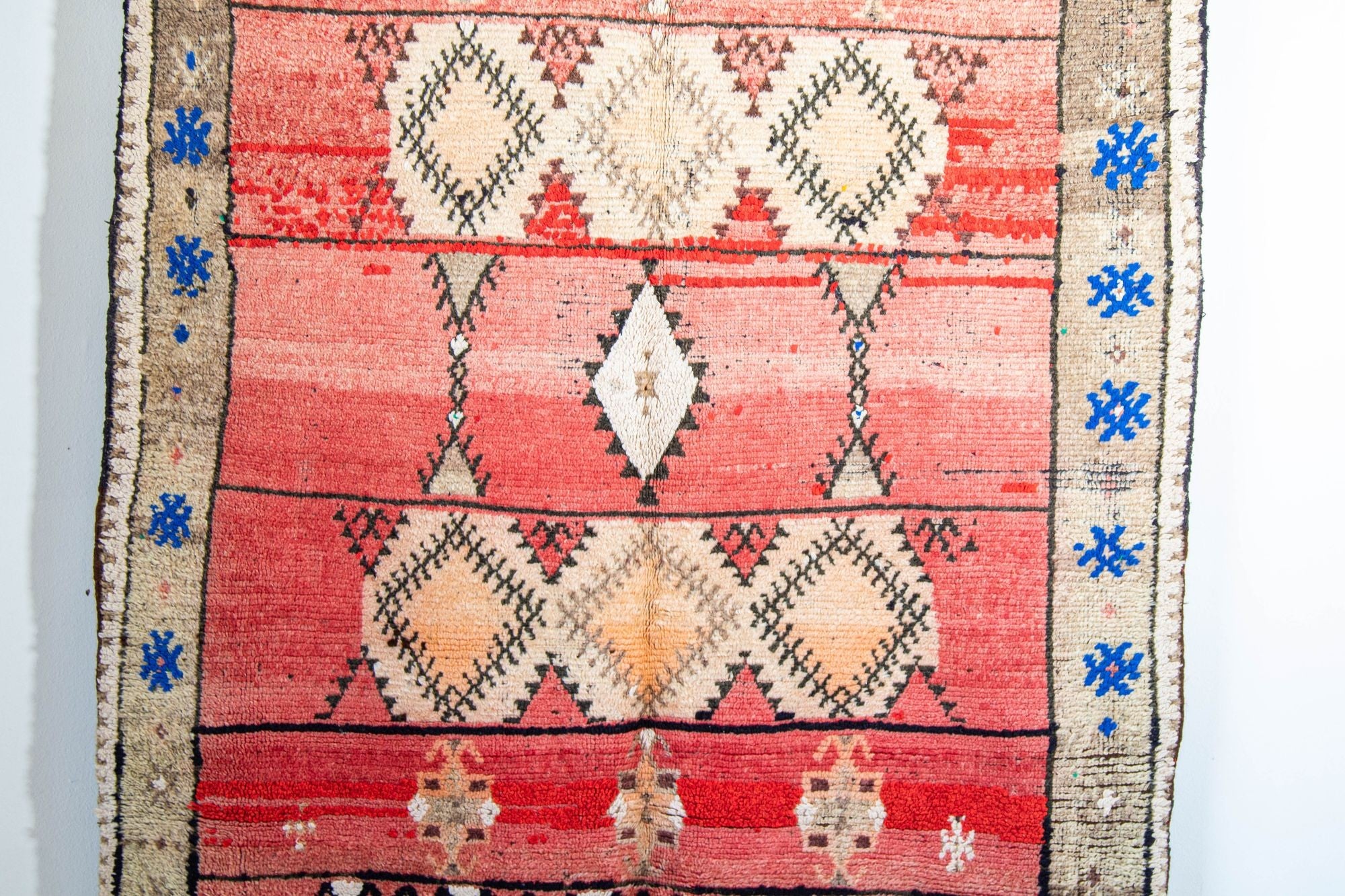 Moroccan Vintage Hand-Woven Boujad Berber Rug, circa 1960