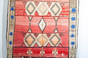 Moroccan Vintage Hand-Woven Boujad Berber Rug, circa 1960