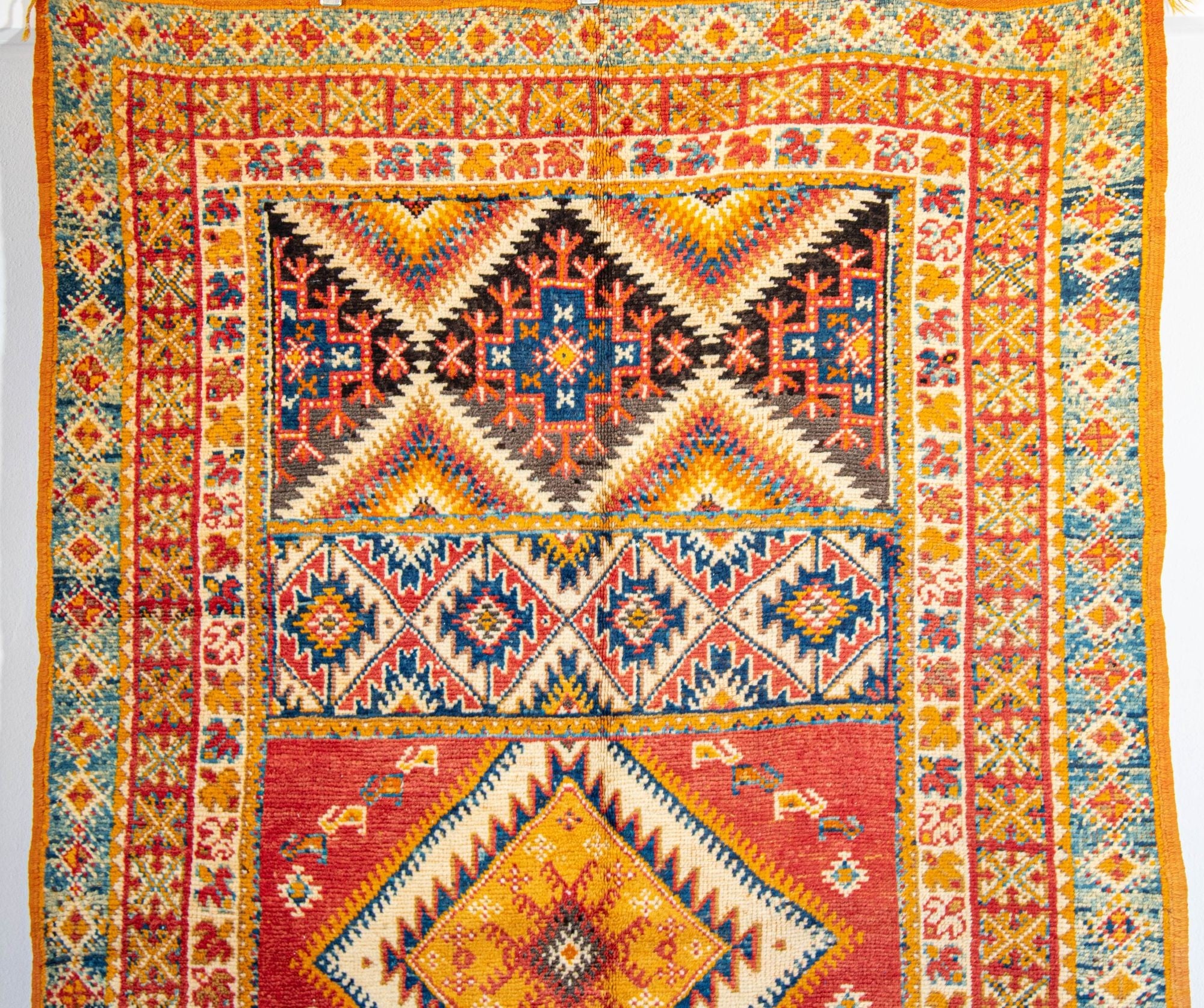 Moroccan Vintage Boujad Berber Rug 1960s
