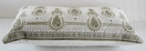 White and Silver Embroidered Mughal Style Throw Pillow