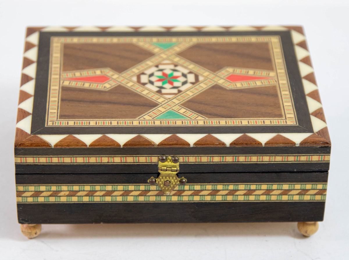 Granada Moorish Spain Inlaid Marquetry Jewelry Music Box
