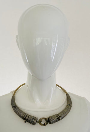 Traditional Silver Torque Necklace Chocker from Rajasthan India