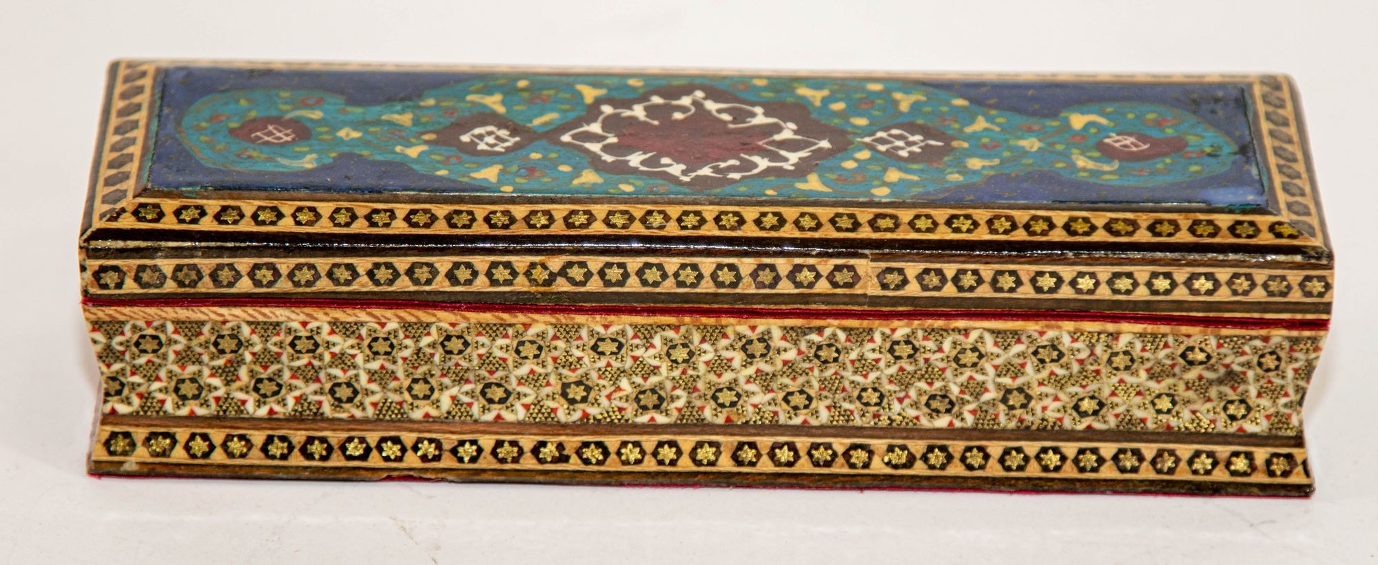 Micro Mosaic Moorish Inlaid Jewelry Pen Box