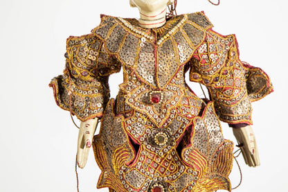 1950s Asian Handcrafted Wood Burmese String Opera Marionette Wall Decor — additional view 3