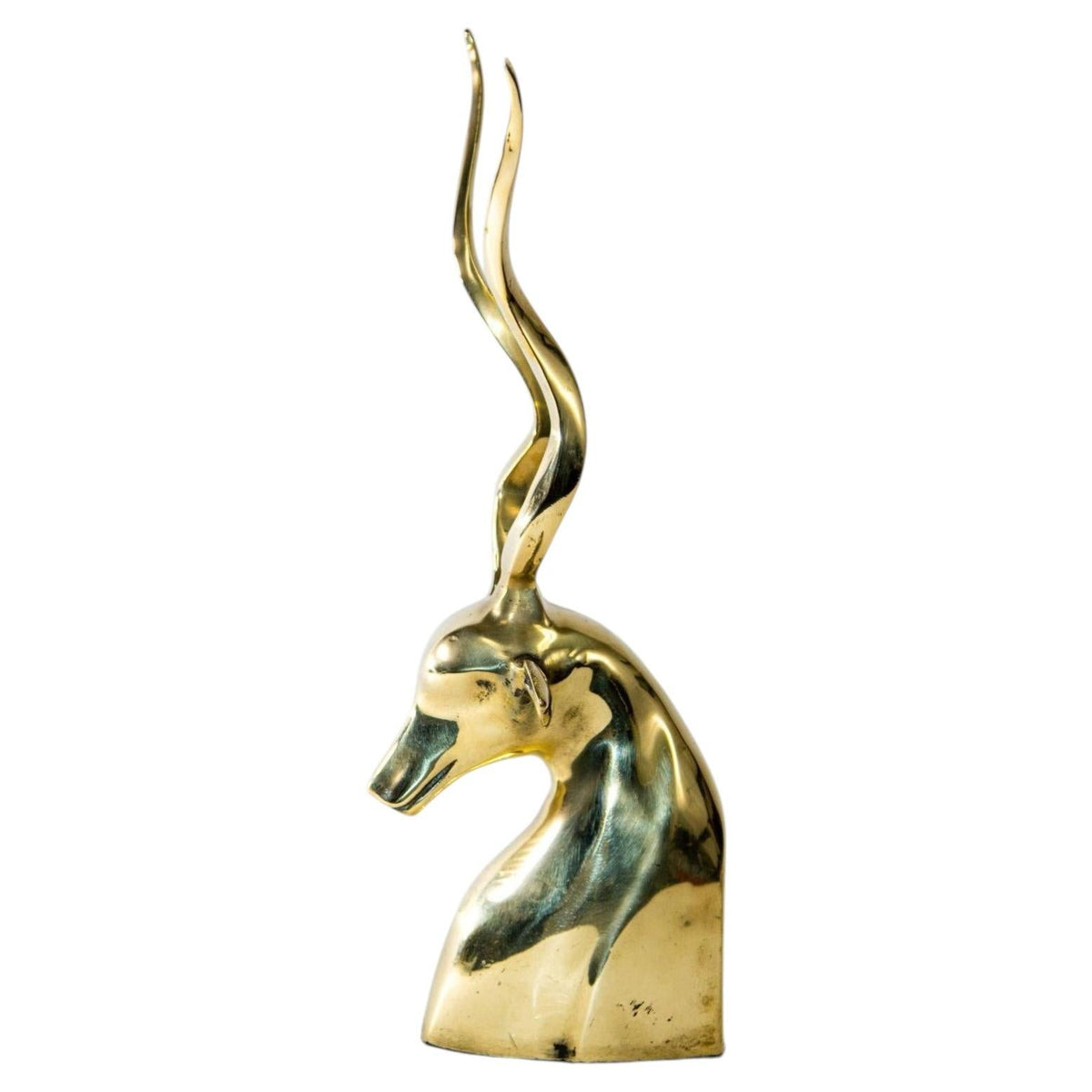 Art Deco Style Brass Antelope Gazelle Bust Sculpture — additional view 11