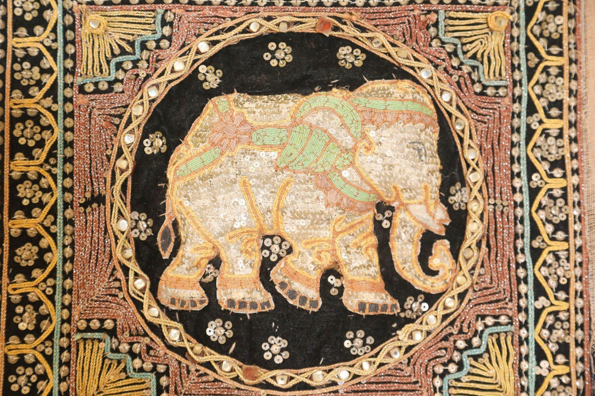 Vintage Burmese Kalaga Tapestry Embroidered Wall Hanging 1960 — additional view 4