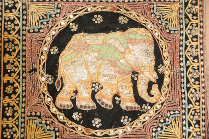 Vintage Burmese Kalaga Tapestry Embroidered Wall Hanging 1960 — additional view 4