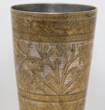 Antique Metal Engraved Mughal Beaker or Vase from India 1940s