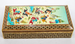 Fine Antique Micro Mosaic Indo Persian Moorish Inlaid Trinket Box
