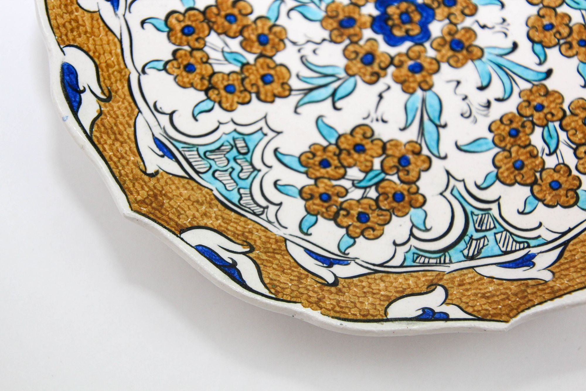 Islamic Ceramic Plate in the Iznik Style Hand Painted in Turkey 1950s