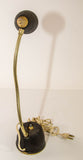 Mid-Century Modern Brass Gooseneck Desk Lamp, Black & Gold, USA, circa 1950s