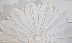 White Marble Open Lotus Flower Shape Large Blow Hand-Carved in India Raj Mughal