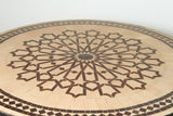 Moroccan Round Mosaic Outdoor Tile Table on Iron Base 47 in