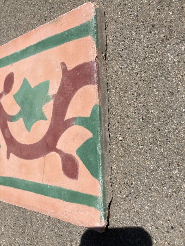 Moroccan Handcrafted Encaustic Cement Tile, Moorish Design, 1980