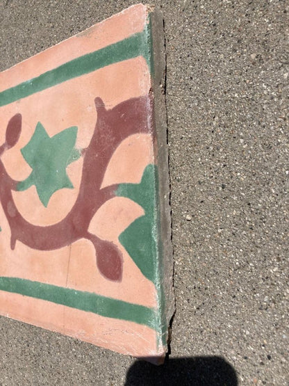 Moroccan Handcrafted Encaustic Cement Tile, Moorish Design, 1980
