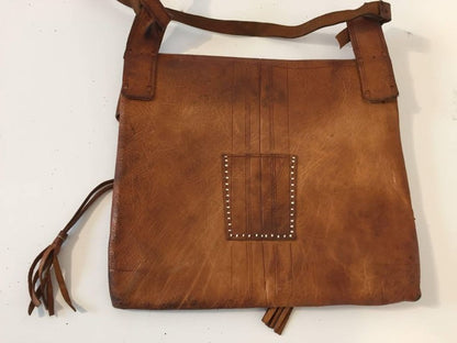 Antique African Tuareg Moroccan Shoulder Leather Bag 1960s Collectible