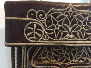 Collectible Vintage Hand-tooled Leather African Berber Tribal Moroccan Bag 1960's