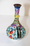 Turkish Ottoman Scene Polychrome Hand Painted Ceramic Vase Kutahya