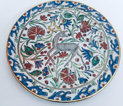 IKaros Hand Painted Carnations and Tulips Decorative Plate Rhodes Greece