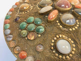 Large Vintage Agate Inlaid Moorish Wedding Jewelry Dressing Box