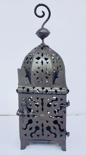Moroccan Hurricane Metal Candle Lantern Indoor or Outdoor