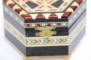 Mosaic Marquetry Octagonal Music Box Granada Moorish Spain