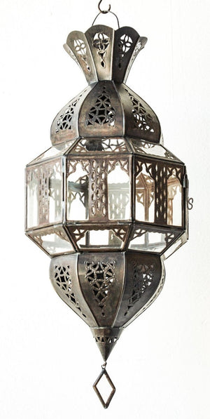 Handcrafted Moorish Glass Lantern Octagonal Shape