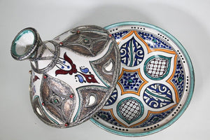Moroccan Ceramic Tajine from Fez