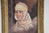 Orientalist Oil on Canvas A Portrait of A Young Moroccan Girl