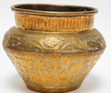 Middle Eastern Islamic Brass Bowl with Egyptian Scene