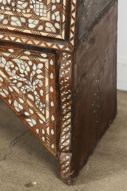Large 19th-Century Ottoman Levantine Mother-of-Pearl Inlaid Dowry Chest