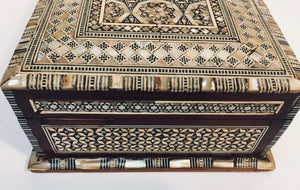Vintage Middle Eastern Moorish Mosaic Marquetry Inlay Box