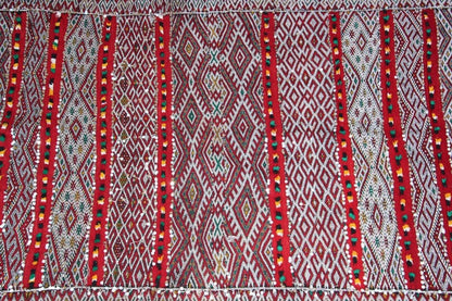 1960s Moroccan Vintage Berber Textile with Sequins North Africa, Handira