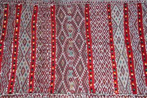 1960s Moroccan Vintage Berber Textile with Sequins North Africa, Handira
