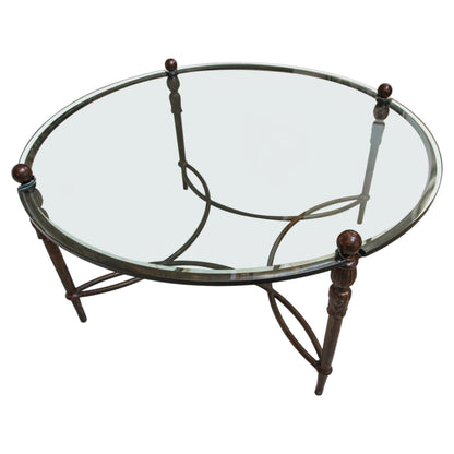 Michael Taylor Designs Montecito Round Glass Outdoor Coffee Table — United States