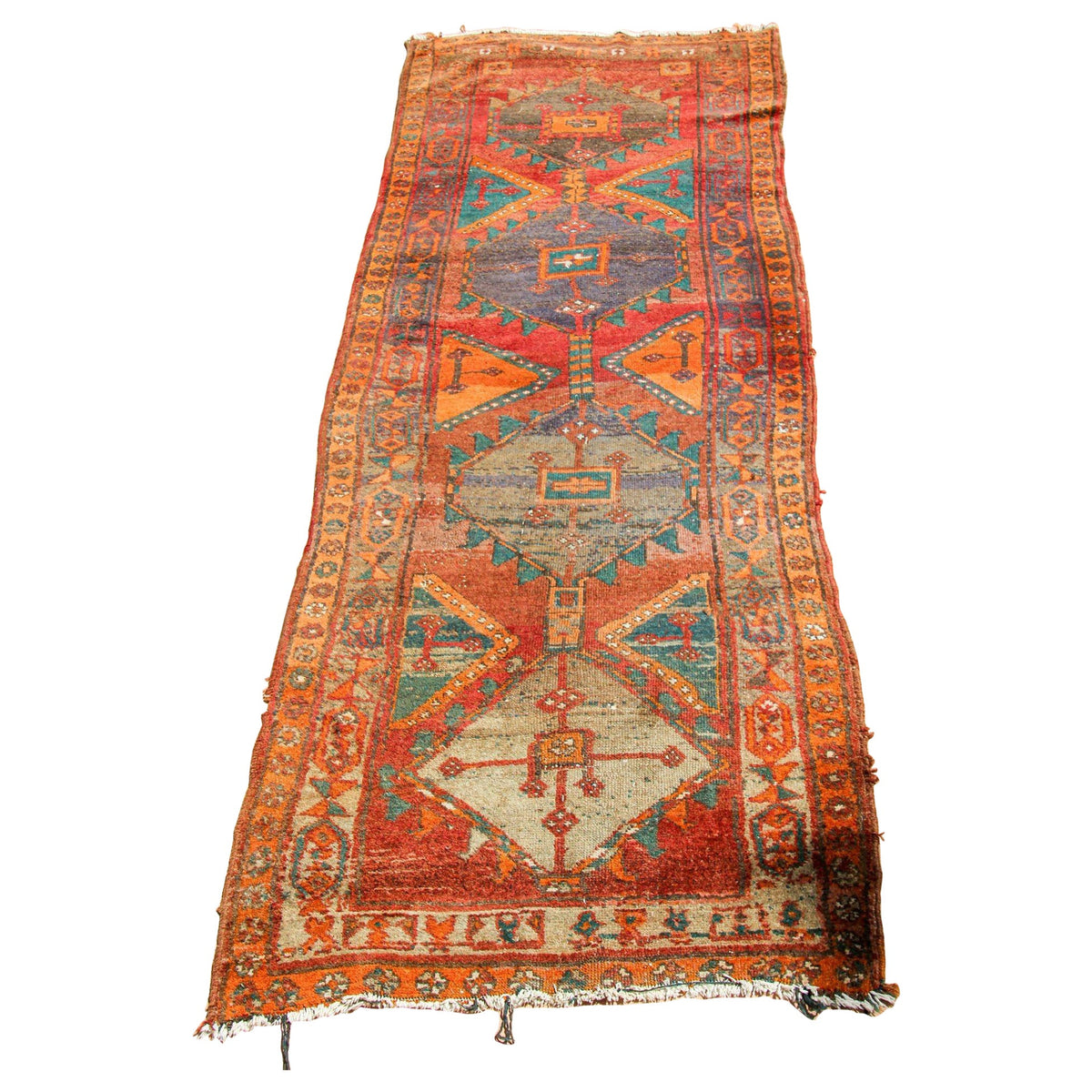 1950s Hand Knotted Vintage Carpet Rug Runner from Turkey — Turkey
