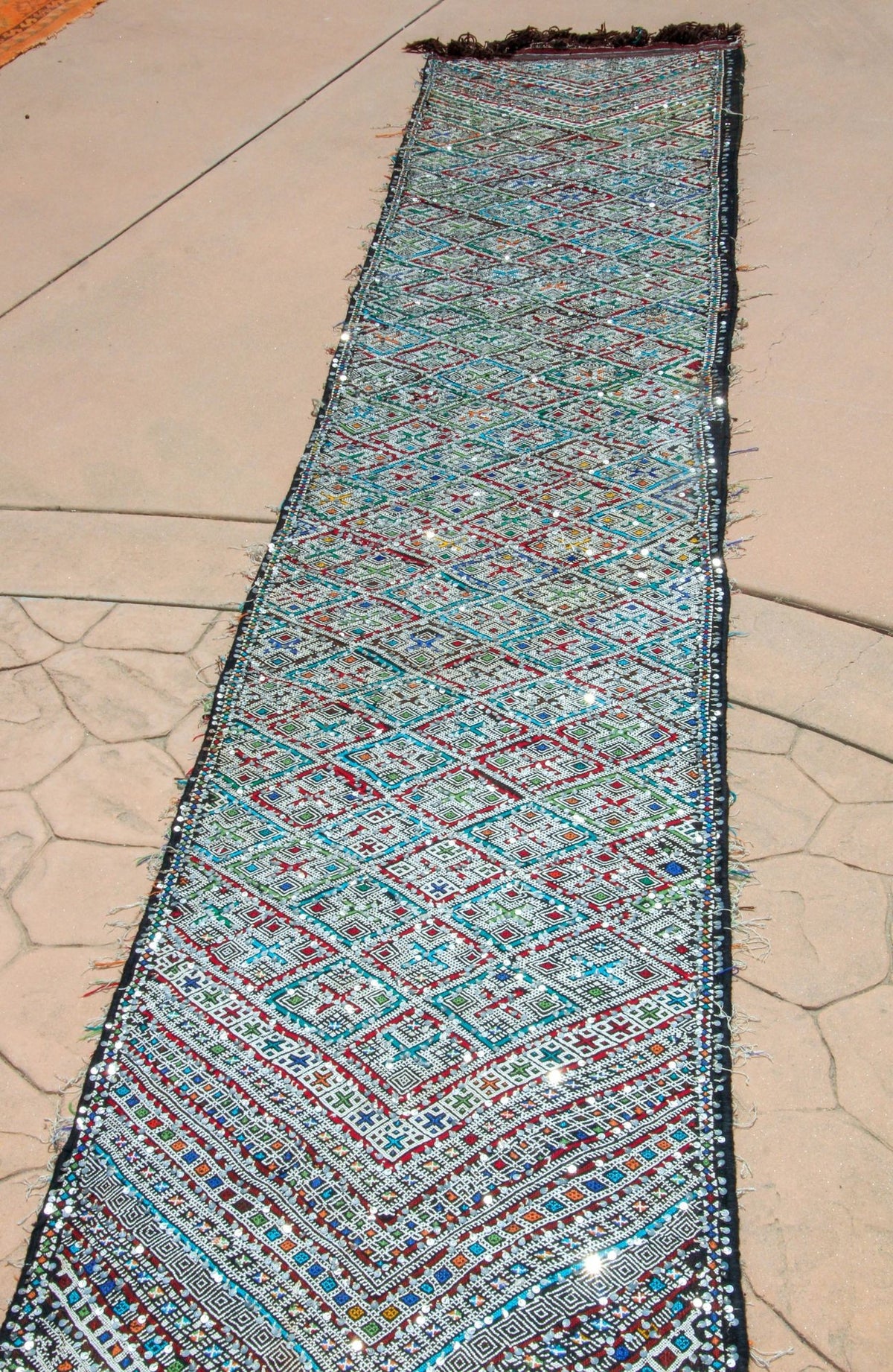 1950s Vintage Zemmour Moroccan Rug Berber Runner, 3ft x 16.4ft long