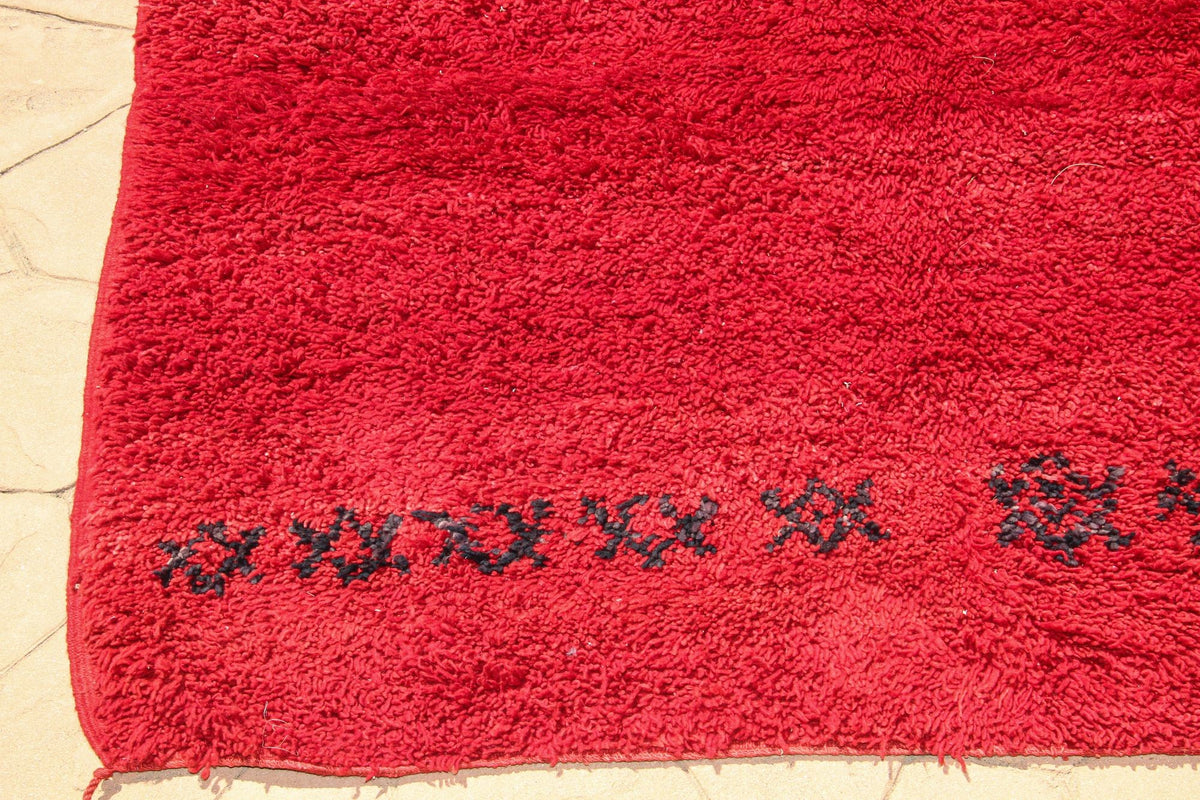 Vintage Moroccan Berber Rug by Weaver Tribes, Red Ethnic Design, 1960s