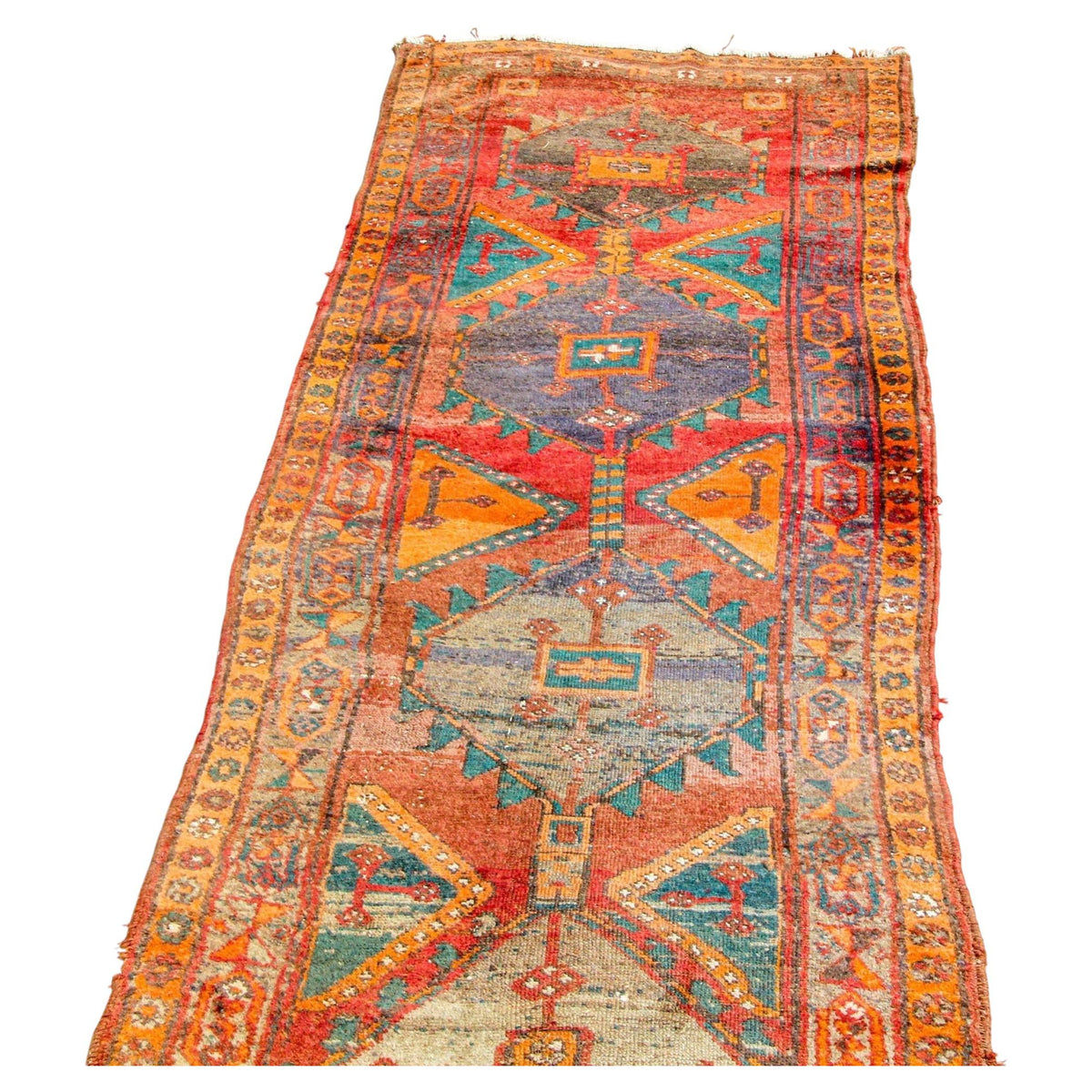 1950s Hand Knotted Vintage Carpet Rug Runner from Turkey — Turkey